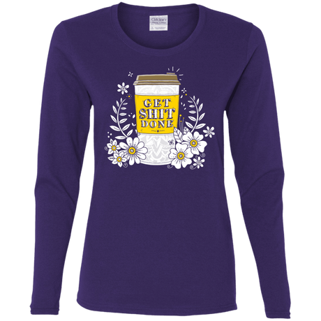 T-Shirts Purple / S Drink Coffee, Get Shit Done Women's Long Sleeve T-Shirt