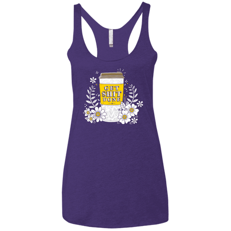 T-Shirts Purple Rush / X-Small Drink Coffee, Get Shit Done Women's Triblend Racerback Tank