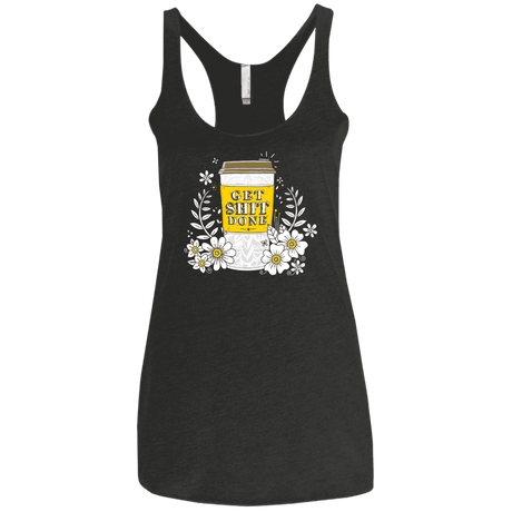 T-Shirts Vintage Black / X-Small Drink Coffee, Get Shit Done Women's Triblend Racerback Tank