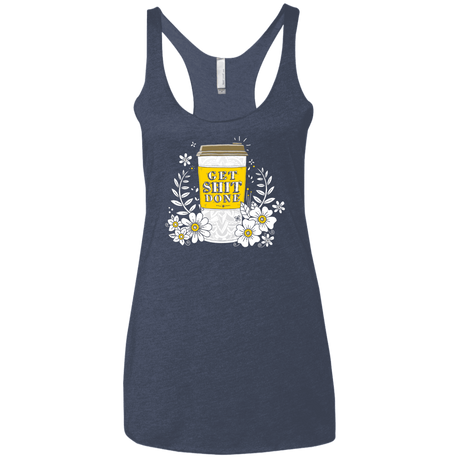 T-Shirts Vintage Navy / X-Small Drink Coffee, Get Shit Done Women's Triblend Racerback Tank