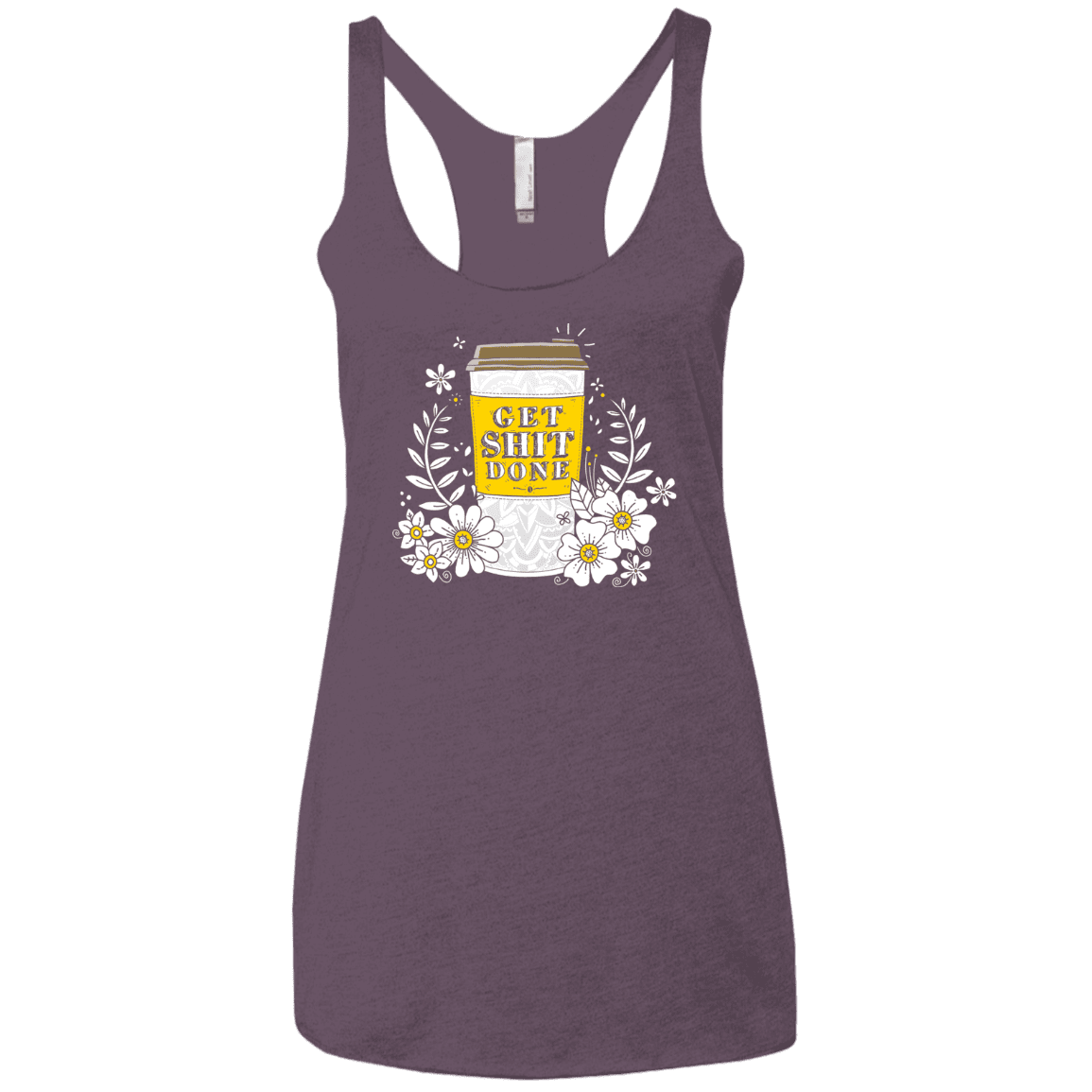 T-Shirts Vintage Purple / X-Small Drink Coffee, Get Shit Done Women's Triblend Racerback Tank