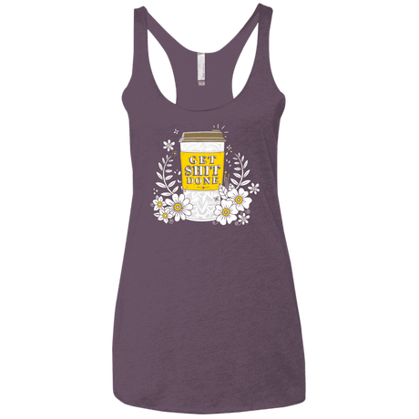 T-Shirts Vintage Purple / X-Small Drink Coffee, Get Shit Done Women's Triblend Racerback Tank