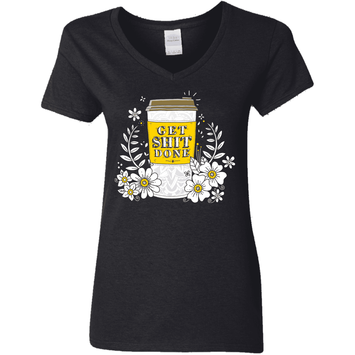 T-Shirts Black / S Drink Coffee, Get Shit Done Women's V-Neck T-Shirt