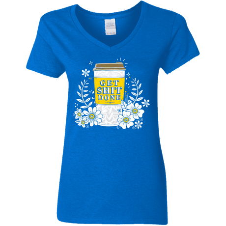 T-Shirts Royal / S Drink Coffee, Get Shit Done Women's V-Neck T-Shirt