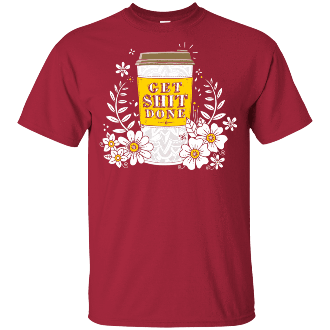 T-Shirts Cardinal / YXS Drink Coffee, Get Shit Done Youth T-Shirt