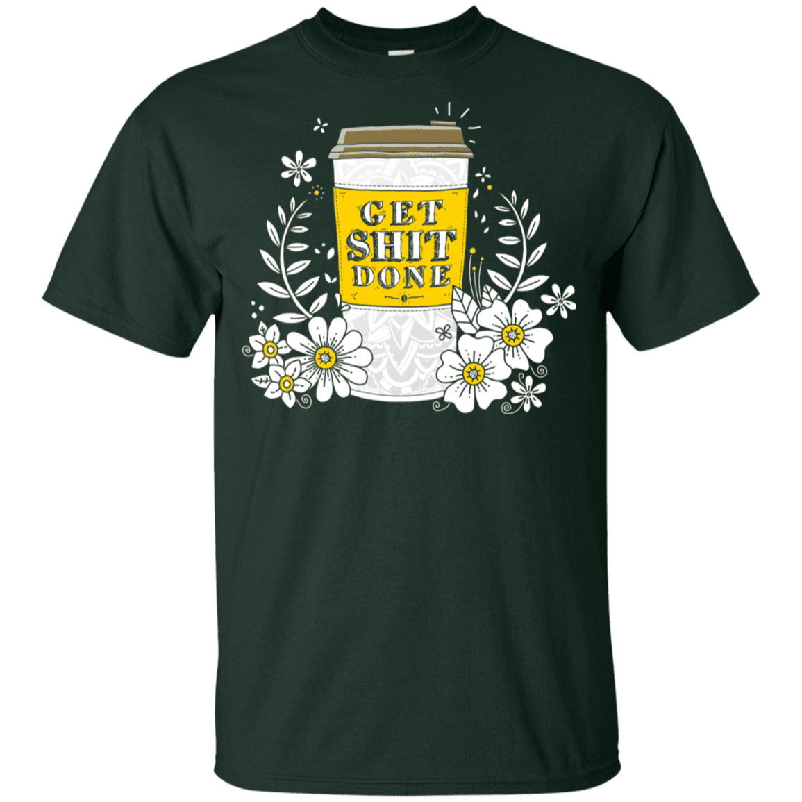 T-Shirts Forest / YXS Drink Coffee, Get Shit Done Youth T-Shirt