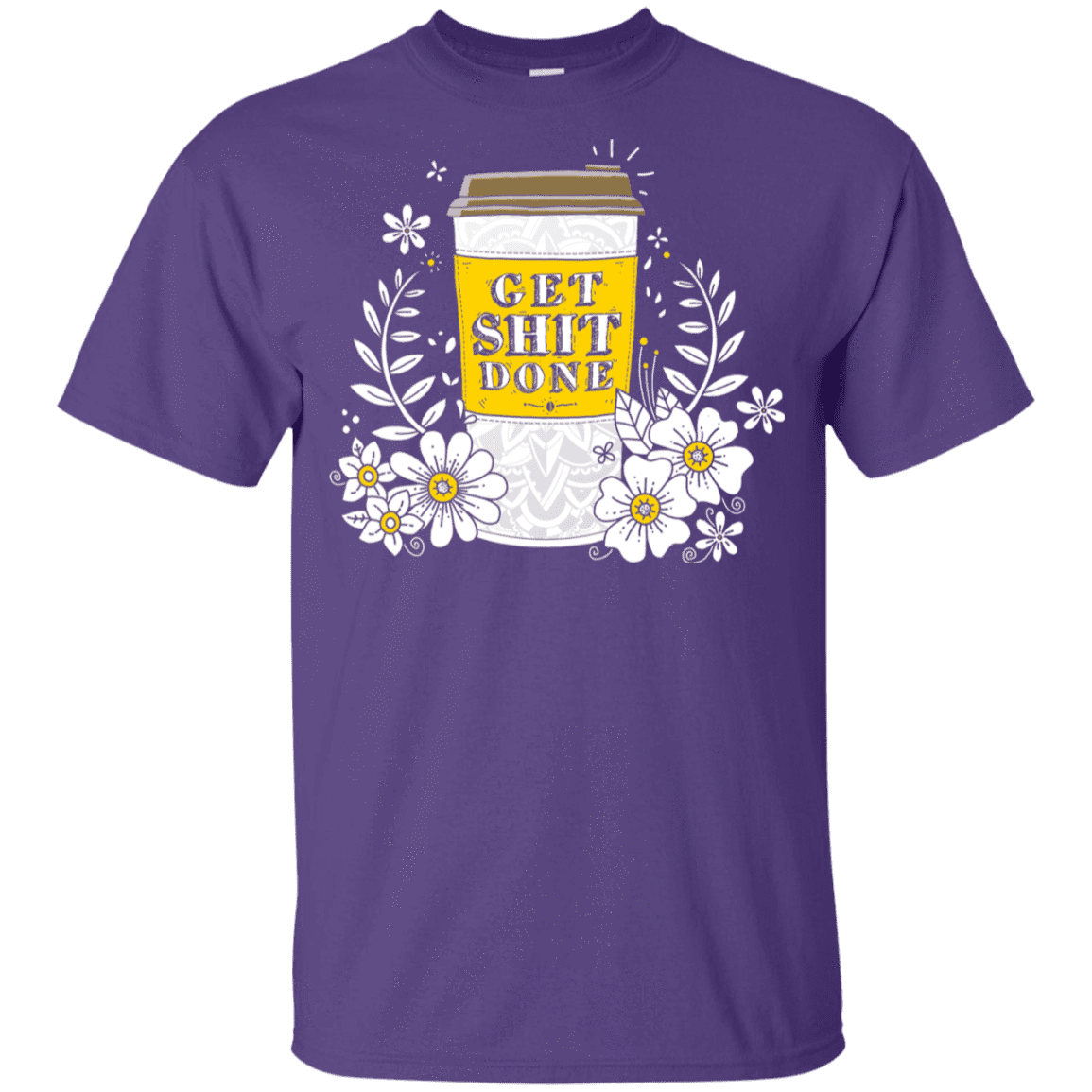 T-Shirts Purple / YXS Drink Coffee, Get Shit Done Youth T-Shirt
