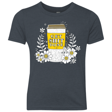 T-Shirts Vintage Navy / YXS Drink Coffee, Get Shit Done Youth Triblend T-Shirt