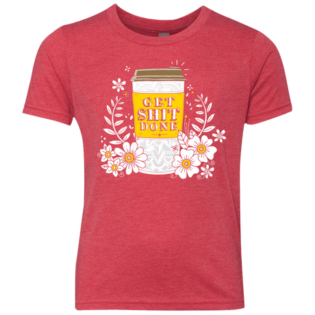 T-Shirts Vintage Red / YXS Drink Coffee, Get Shit Done Youth Triblend T-Shirt