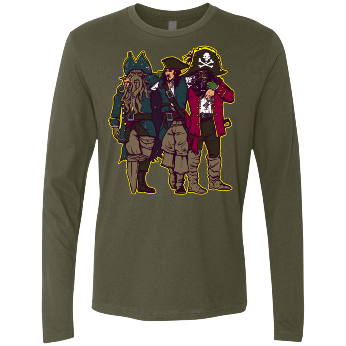 T-Shirts Military Green / Small Drink Up Me Hearties Men's Premium Long Sleeve