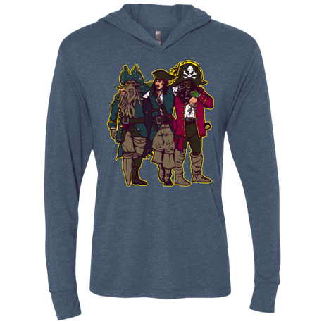 T-Shirts Indigo / X-Small Drink Up Me Hearties Triblend Long Sleeve Hoodie Tee