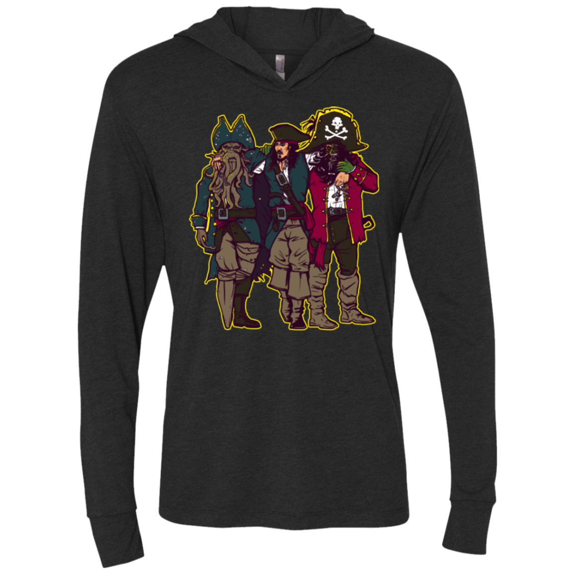 T-Shirts Vintage Black / X-Small Drink Up Me Hearties Triblend Long Sleeve Hoodie Tee