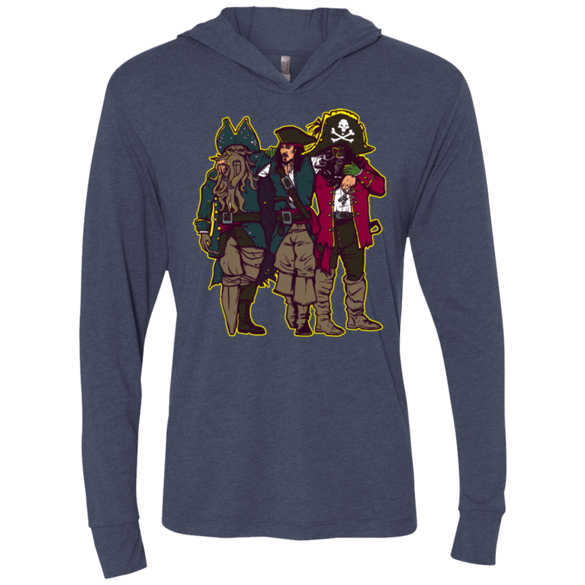 T-Shirts Vintage Navy / X-Small Drink Up Me Hearties Triblend Long Sleeve Hoodie Tee