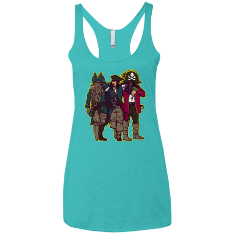 T-Shirts Tahiti Blue / X-Small Drink Up Me Hearties Women's Triblend Racerback Tank