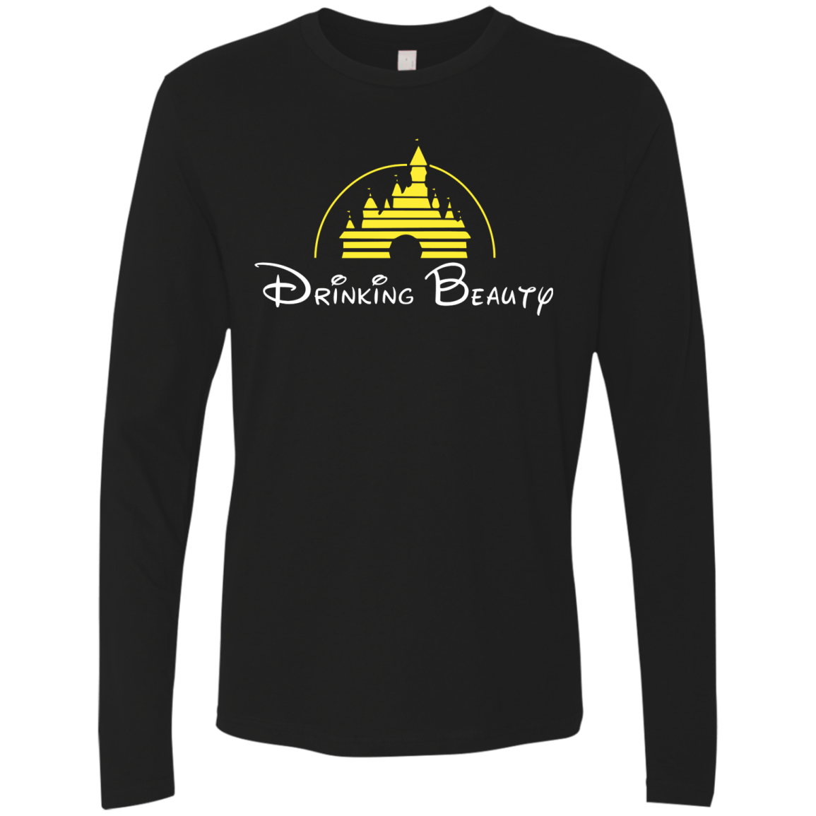 T-Shirts Black / S Drinking Beauty Men's Premium Long Sleeve