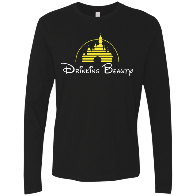 T-Shirts Black / S Drinking Beauty Men's Premium Long Sleeve