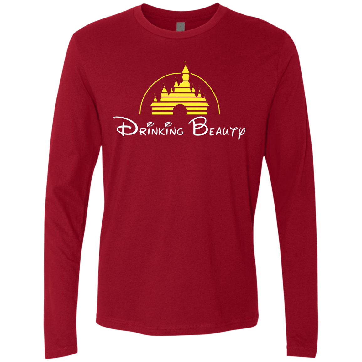 T-Shirts Cardinal / S Drinking Beauty Men's Premium Long Sleeve
