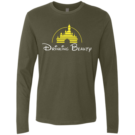T-Shirts Military Green / S Drinking Beauty Men's Premium Long Sleeve