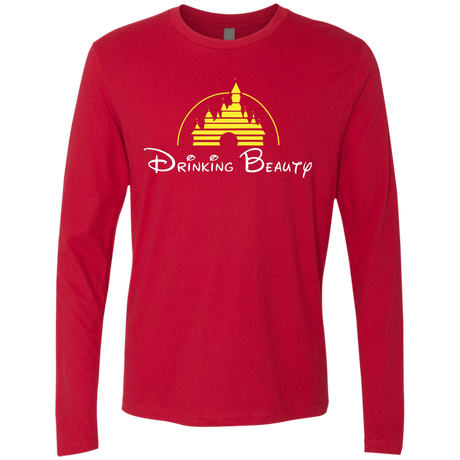T-Shirts Red / S Drinking Beauty Men's Premium Long Sleeve