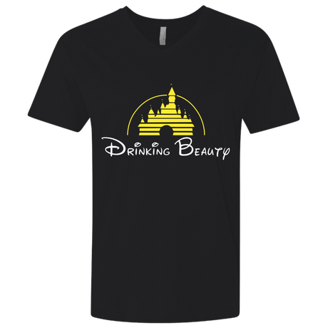T-Shirts Black / X-Small Drinking Beauty Men's Premium V-Neck