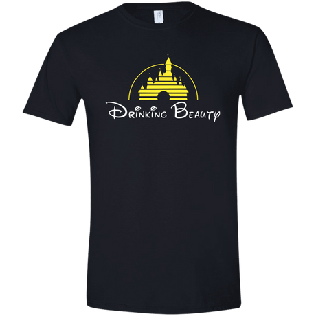 T-Shirts Black / X-Small Drinking Beauty Men's Semi-Fitted Softstyle