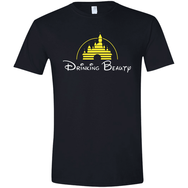 T-Shirts Black / X-Small Drinking Beauty Men's Semi-Fitted Softstyle