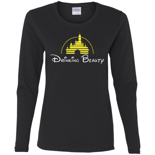 T-Shirts Black / S Drinking Beauty Women's Long Sleeve T-Shirt