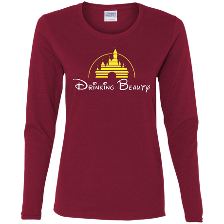 T-Shirts Cardinal / S Drinking Beauty Women's Long Sleeve T-Shirt
