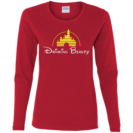 T-Shirts Red / S Drinking Beauty Women's Long Sleeve T-Shirt