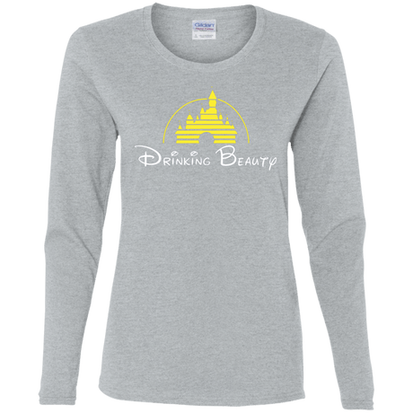 T-Shirts Sport Grey / S Drinking Beauty Women's Long Sleeve T-Shirt