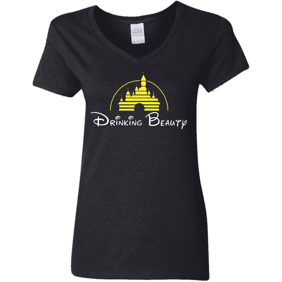 T-Shirts Black / S Drinking Beauty Women's V-Neck T-Shirt