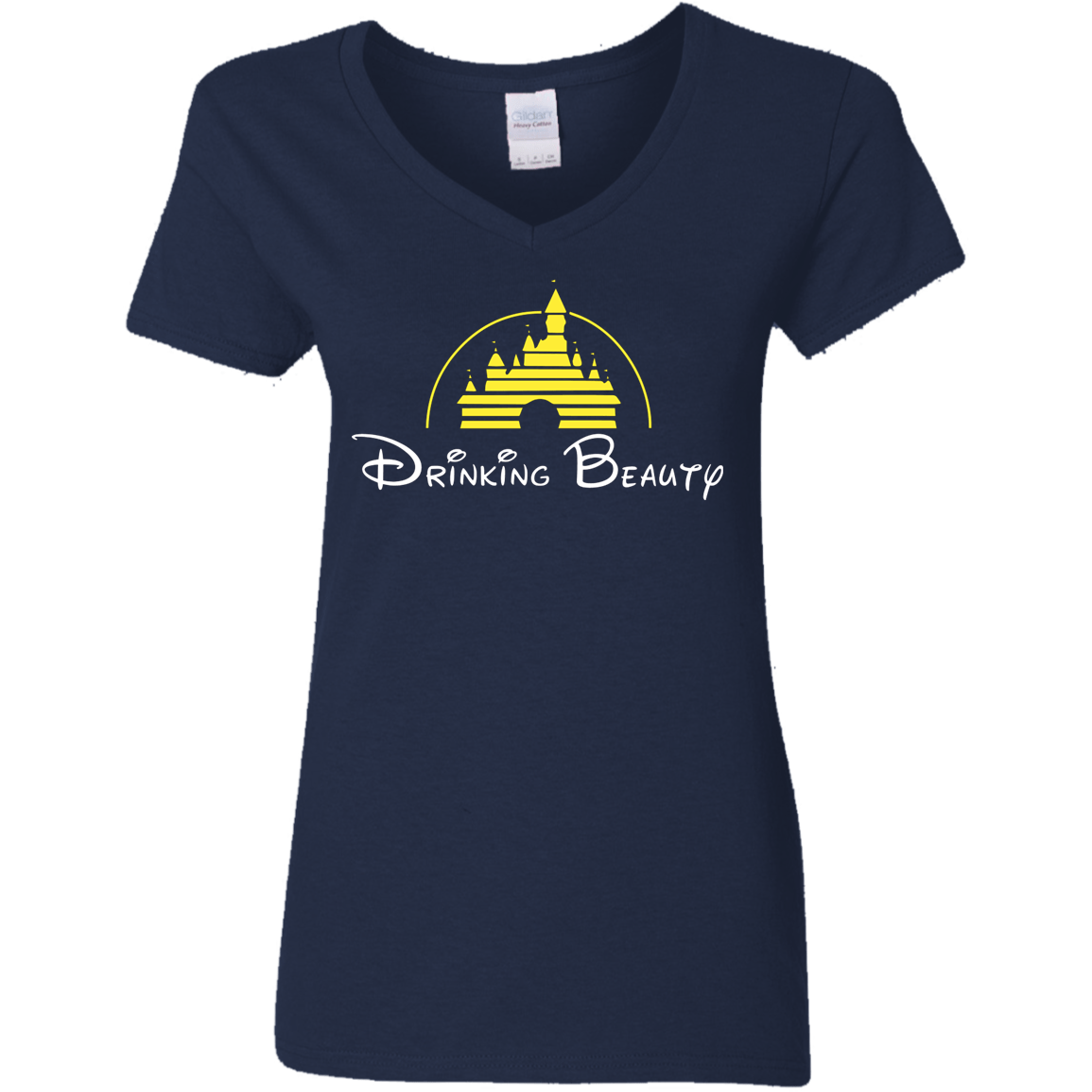 T-Shirts Navy / S Drinking Beauty Women's V-Neck T-Shirt