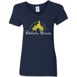 T-Shirts Navy / S Drinking Beauty Women's V-Neck T-Shirt