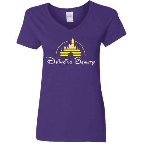 T-Shirts Purple / S Drinking Beauty Women's V-Neck T-Shirt