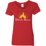 T-Shirts Red / S Drinking Beauty Women's V-Neck T-Shirt