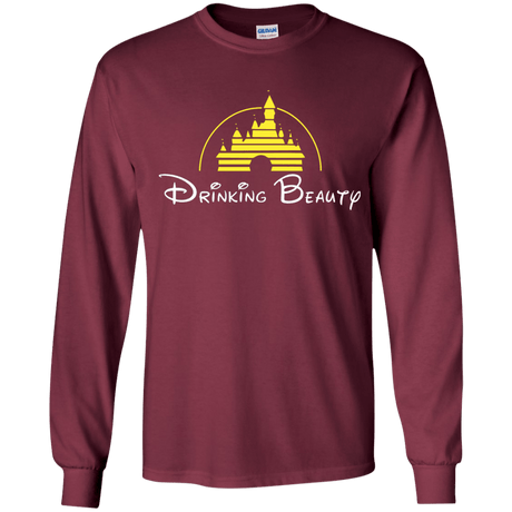 T-Shirts Maroon / YS Drinking Beauty Youth Long Sleeve T-Shirt