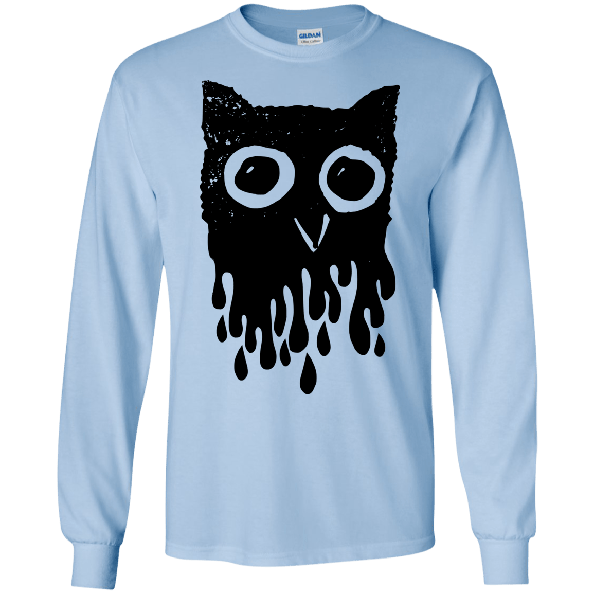 T-Shirts Light Blue / S Dripping Owl Men's Long Sleeve T-Shirt