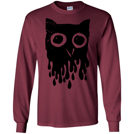 T-Shirts Maroon / S Dripping Owl Men's Long Sleeve T-Shirt