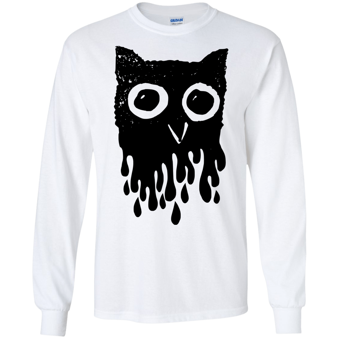 T-Shirts White / S Dripping Owl Men's Long Sleeve T-Shirt