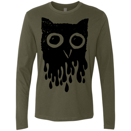 T-Shirts Military Green / S Dripping Owl Men's Premium Long Sleeve