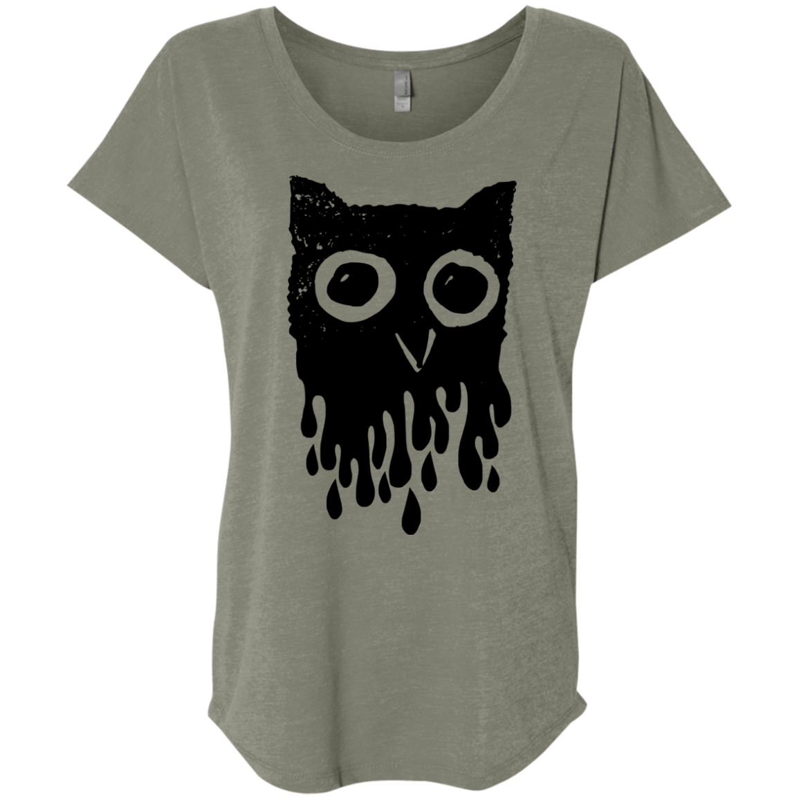 T-Shirts Venetian Grey / X-Small Dripping Owl Triblend Dolman Sleeve