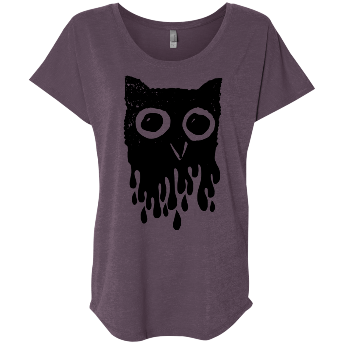 T-Shirts Vintage Purple / X-Small Dripping Owl Triblend Dolman Sleeve
