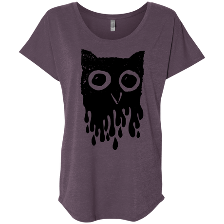 T-Shirts Vintage Purple / X-Small Dripping Owl Triblend Dolman Sleeve