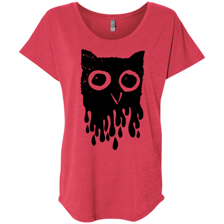 T-Shirts Vintage Red / X-Small Dripping Owl Triblend Dolman Sleeve