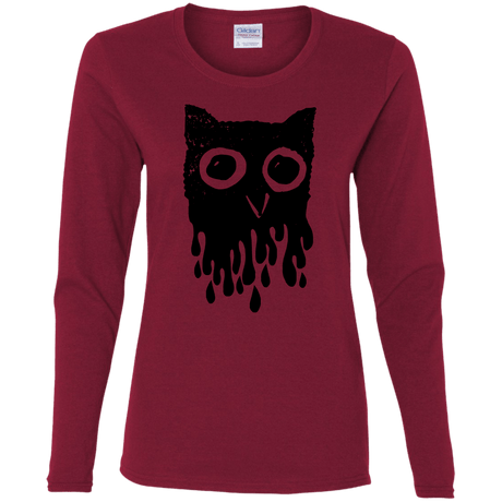 T-Shirts Cardinal / S Dripping Owl Women's Long Sleeve T-Shirt