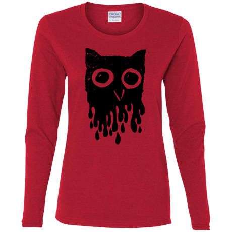 T-Shirts Red / S Dripping Owl Women's Long Sleeve T-Shirt