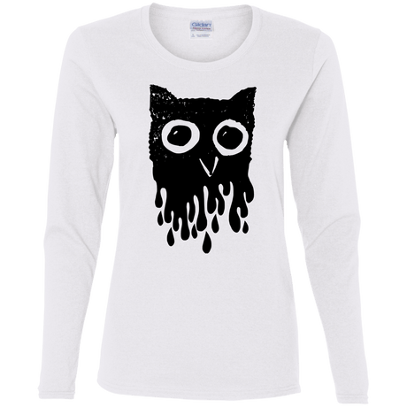 T-Shirts White / S Dripping Owl Women's Long Sleeve T-Shirt