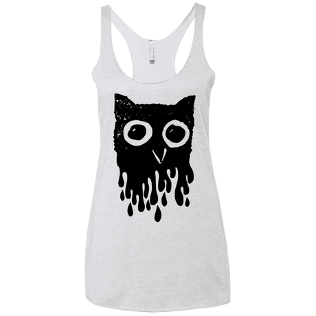 T-Shirts Heather White / X-Small Dripping Owl Women's Triblend Racerback Tank