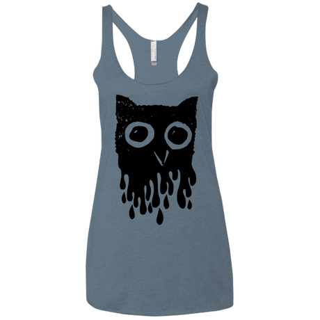 T-Shirts Indigo / X-Small Dripping Owl Women's Triblend Racerback Tank