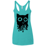 T-Shirts Tahiti Blue / X-Small Dripping Owl Women's Triblend Racerback Tank